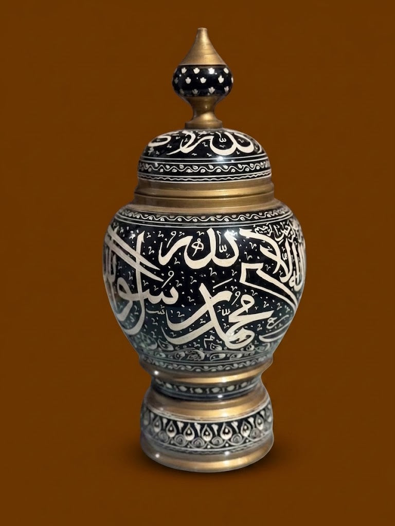 handcrafted wooden Kalma jar