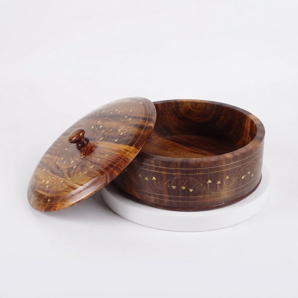 wooden Hotpot brass