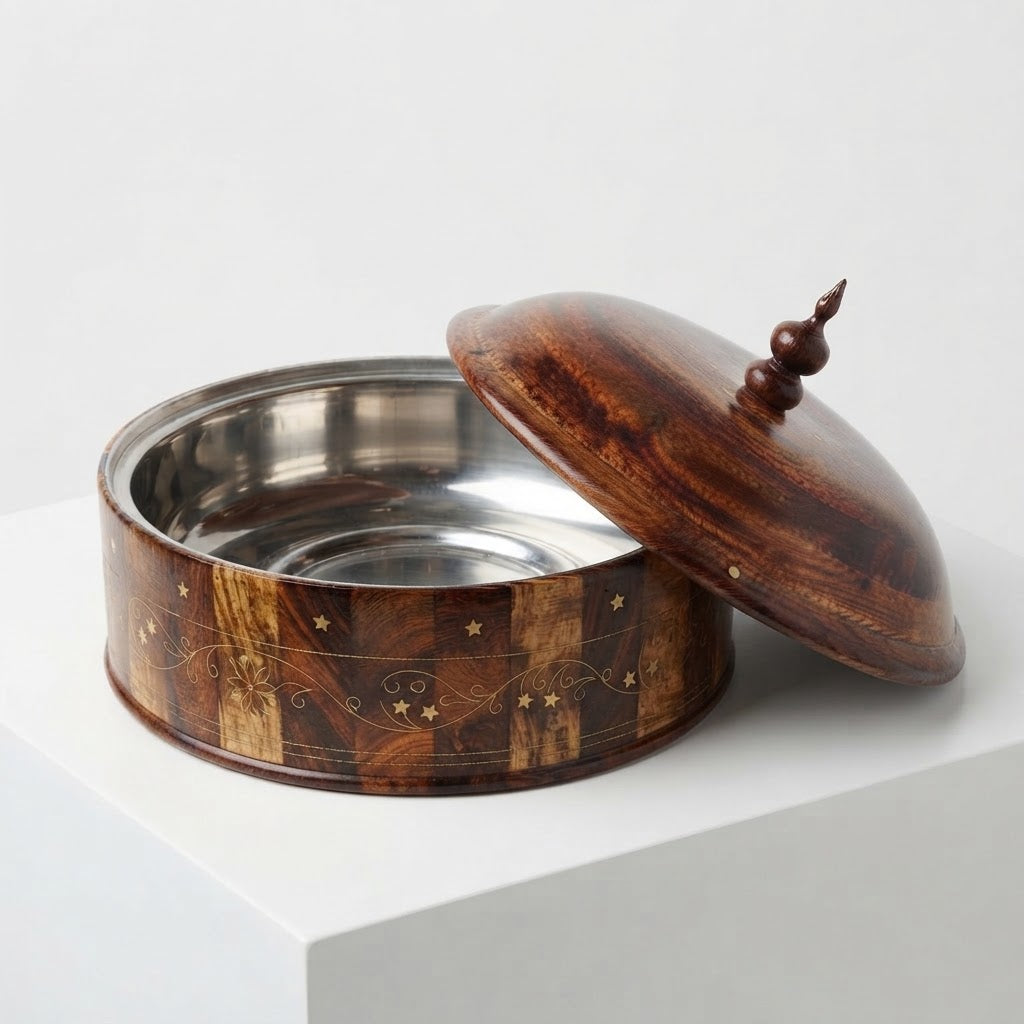 Wooden Horpot brass with stainless steel