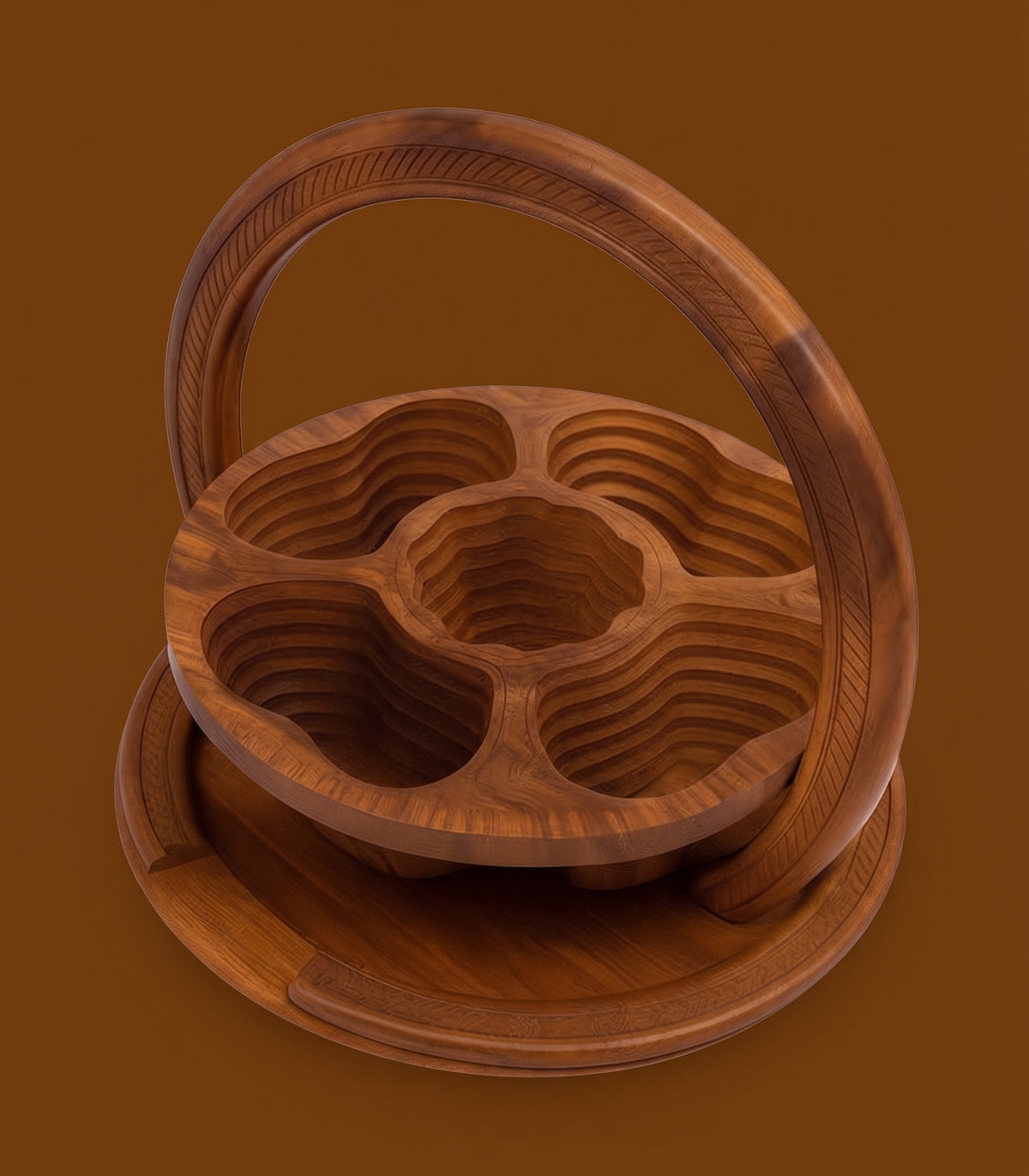 wooden dry fruit basket