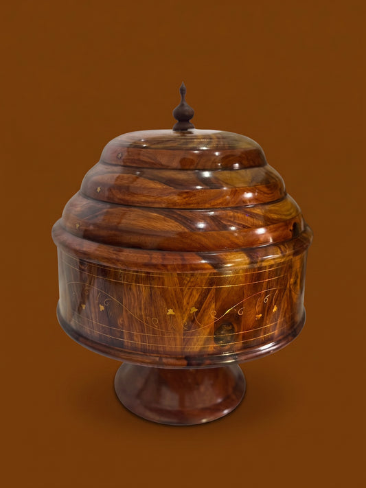 Classic Wooden Hot Pot – Stainless Steel Interior