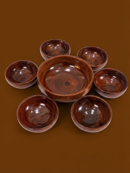 Wooden Bowl Serving Set – 7 Pieces