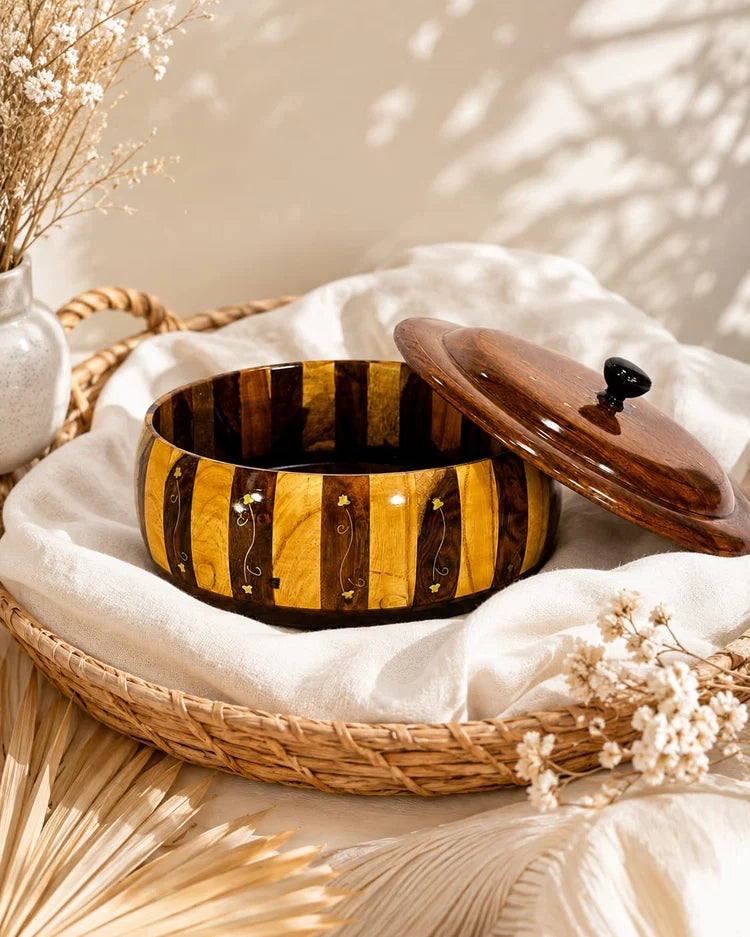 Exquisite Dual-Tone Wooden HotPot